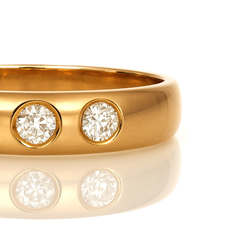 Anello - 18 carati Oro giallo - 0.18ct. tw. Diamante (Naturale)