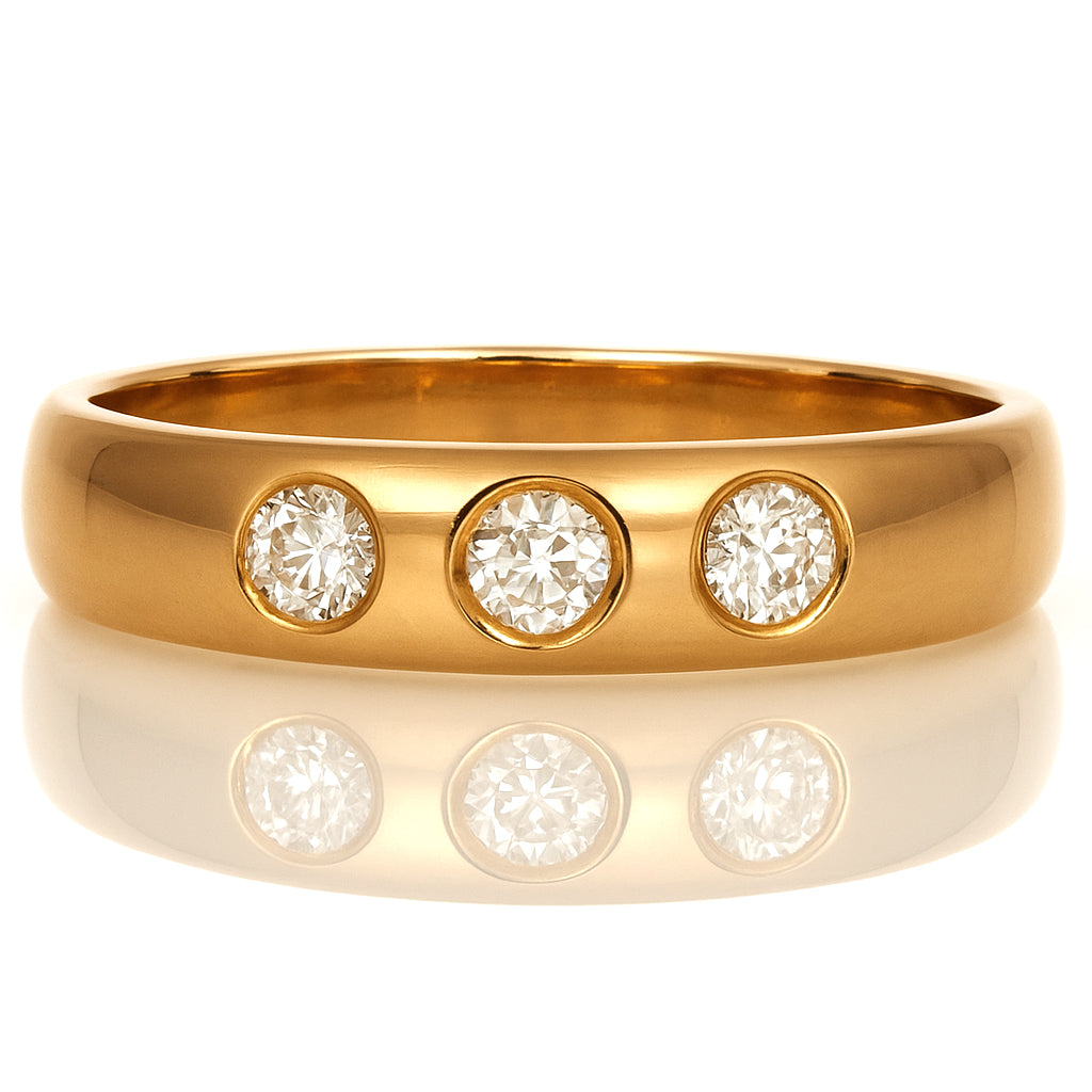 Anello - 18 carati Oro giallo - 0.18ct. tw. Diamante (Naturale)