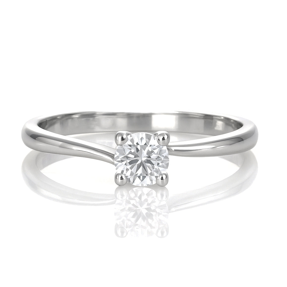 Anello - 18 carati Oro bianco - 0.20ct. tw. Diamante (Naturale)