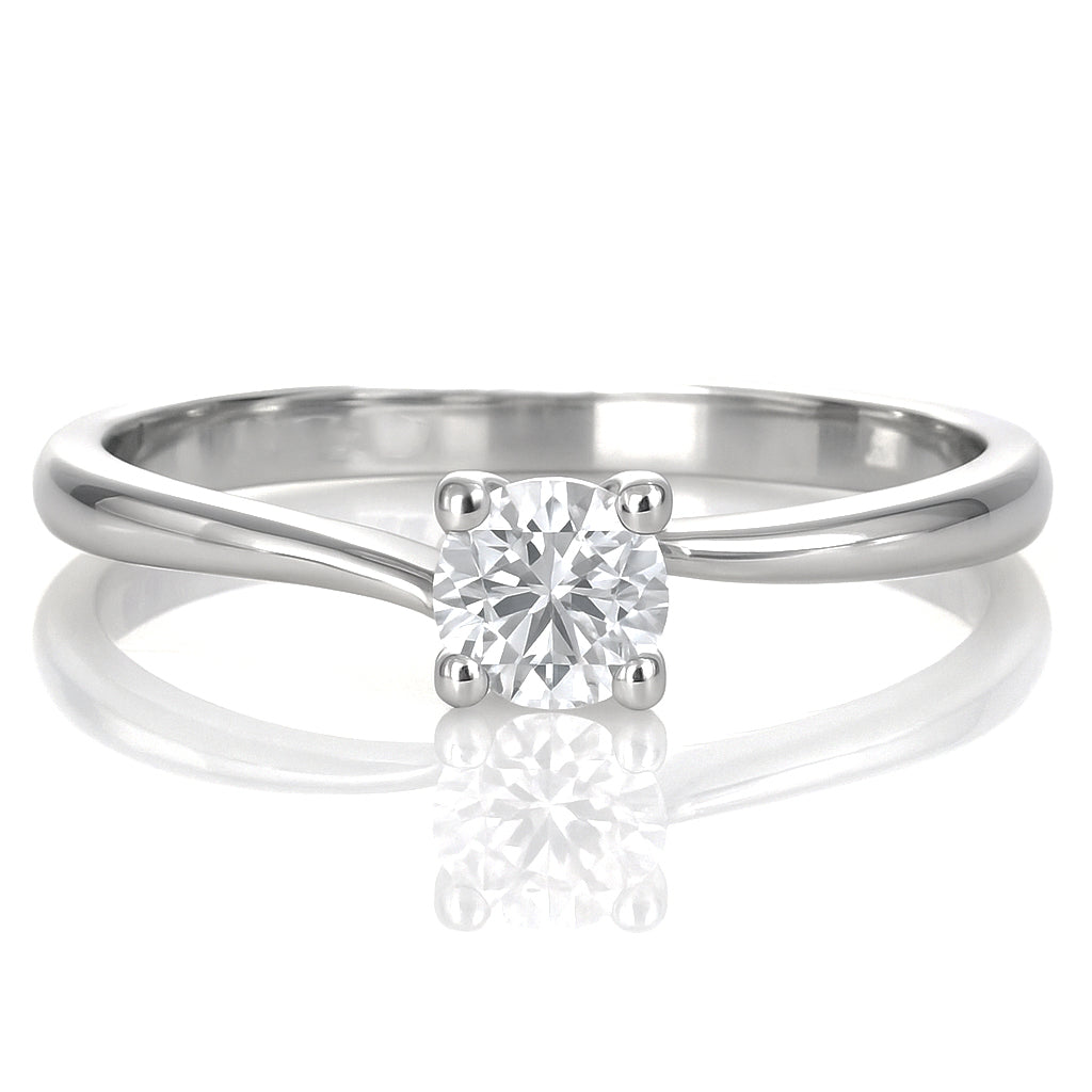 Anello - 18 carati Oro bianco - 0.20ct. tw. Diamante (Naturale)