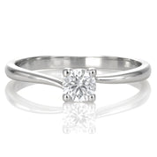 Anello - 18 carati Oro bianco - 0.20ct. tw. Diamante (Naturale)