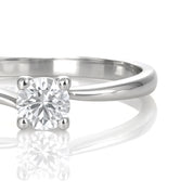 Anello - 18 carati Oro bianco - 0.20ct. tw. Diamante (Naturale)