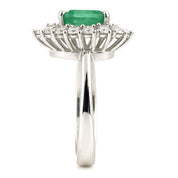 Anello - 18 carati Oro bianco - 3.70ct. tw. Smeraldo - Diamante