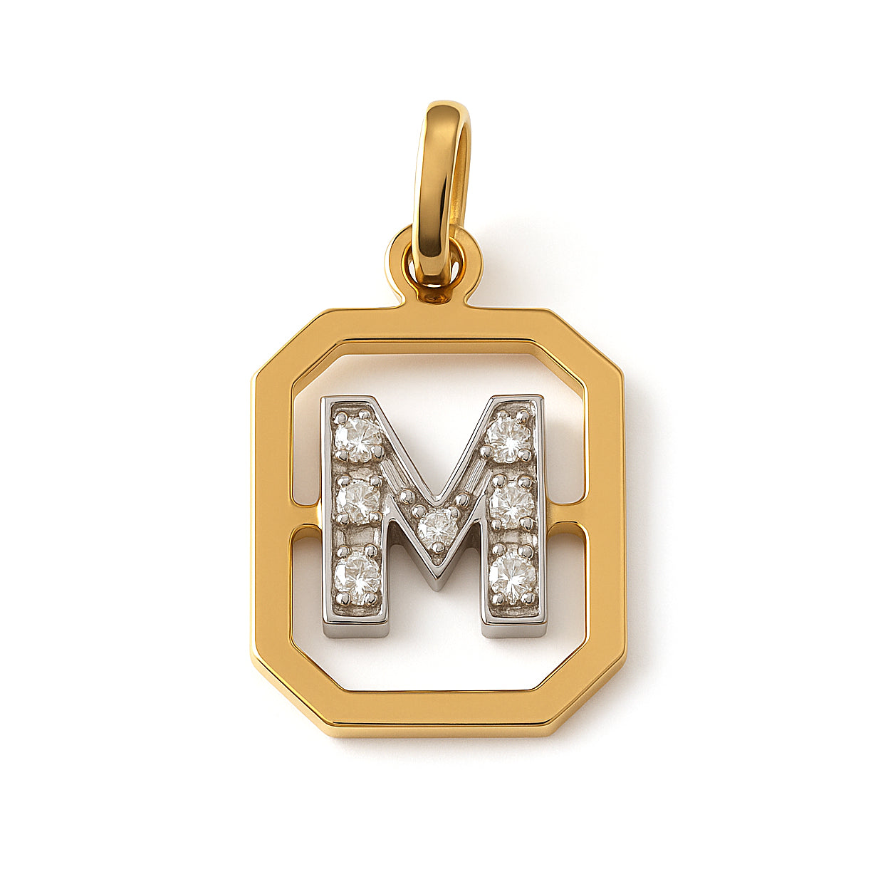 Ciondolo - 18 carati Oro bianco, Oro giallo - 0.07ct. tw. Diamante (Naturale)