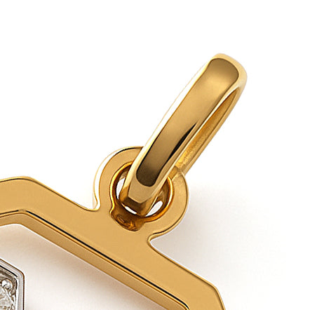 Ciondolo - 18 carati Oro bianco, Oro giallo - 0.07ct. tw. Diamante (Naturale)