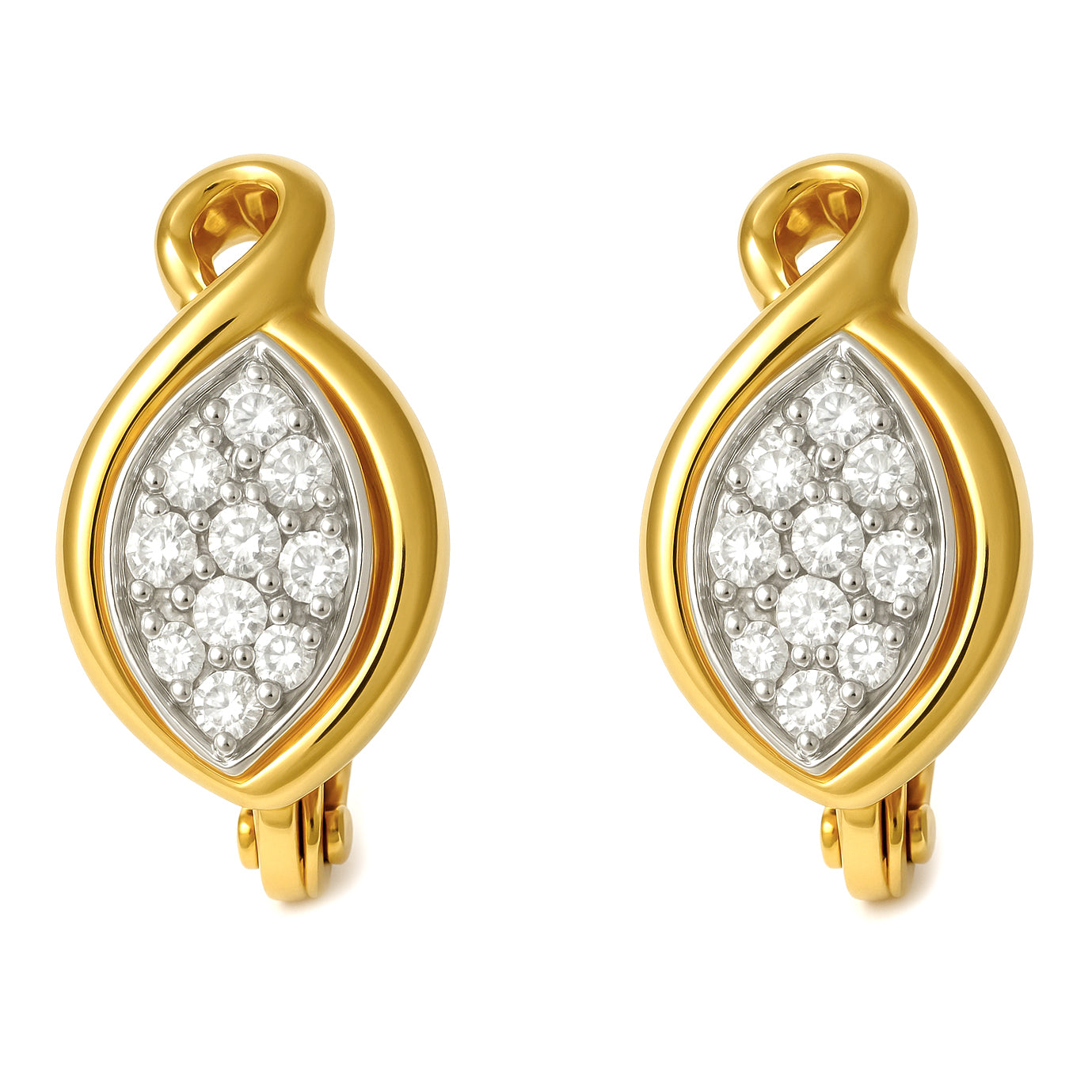 Orecchini - 18 carati Oro bianco, Oro giallo - 0.30ct. tw. Diamante (Naturale)