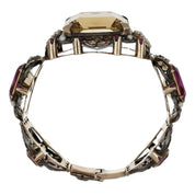 Bracciale - 18 carati Oro giallo, Argento, Quarzo fumè - microperle-rubini - 240.00ct. tw.