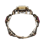 Bracciale - 18 carati Oro giallo, Argento, Quarzo fumè - microperle-rubini - 240.00ct. tw.