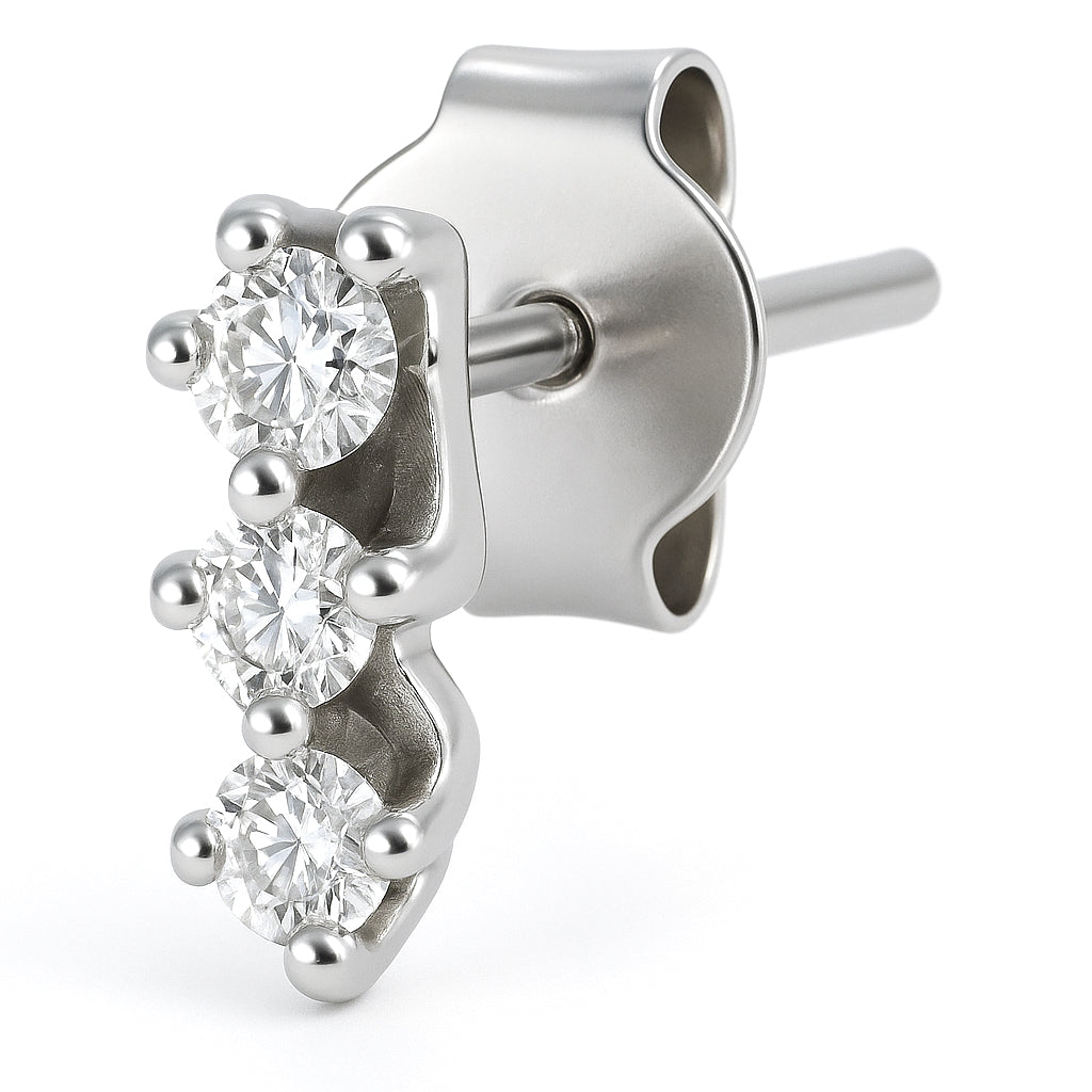 Orecchini - 18 carati Oro bianco - 0.18ct. tw. Diamante (Naturale)