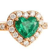 Anello - 18 carati Oro rosa - 1.62ct. tw. Smeraldo - Diamante