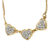 Collana con ciondolo - 18 carati Oro bianco, Oro giallo - 0.09ct. tw. Diamante (Naturale)