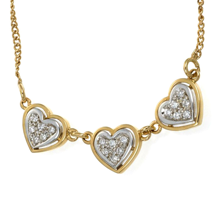 Collana con ciondolo - 18 carati Oro bianco, Oro giallo - 0.09ct. tw. Diamante (Naturale)