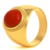 Anello - 18 carati Oro giallo Corallo