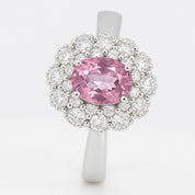 Anello - 18 carati Oro bianco - 0.77ct. tw. Diamante (Naturale) - Tormalina