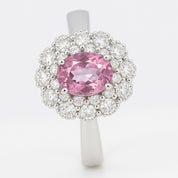 Anello - 18 carati Oro bianco - 0.77ct. tw. Diamante (Naturale) - Tormalina