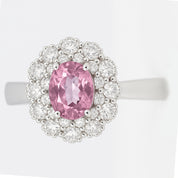 Anello - 18 carati Oro bianco - 0.77ct. tw. Diamante (Naturale) - Tormalina