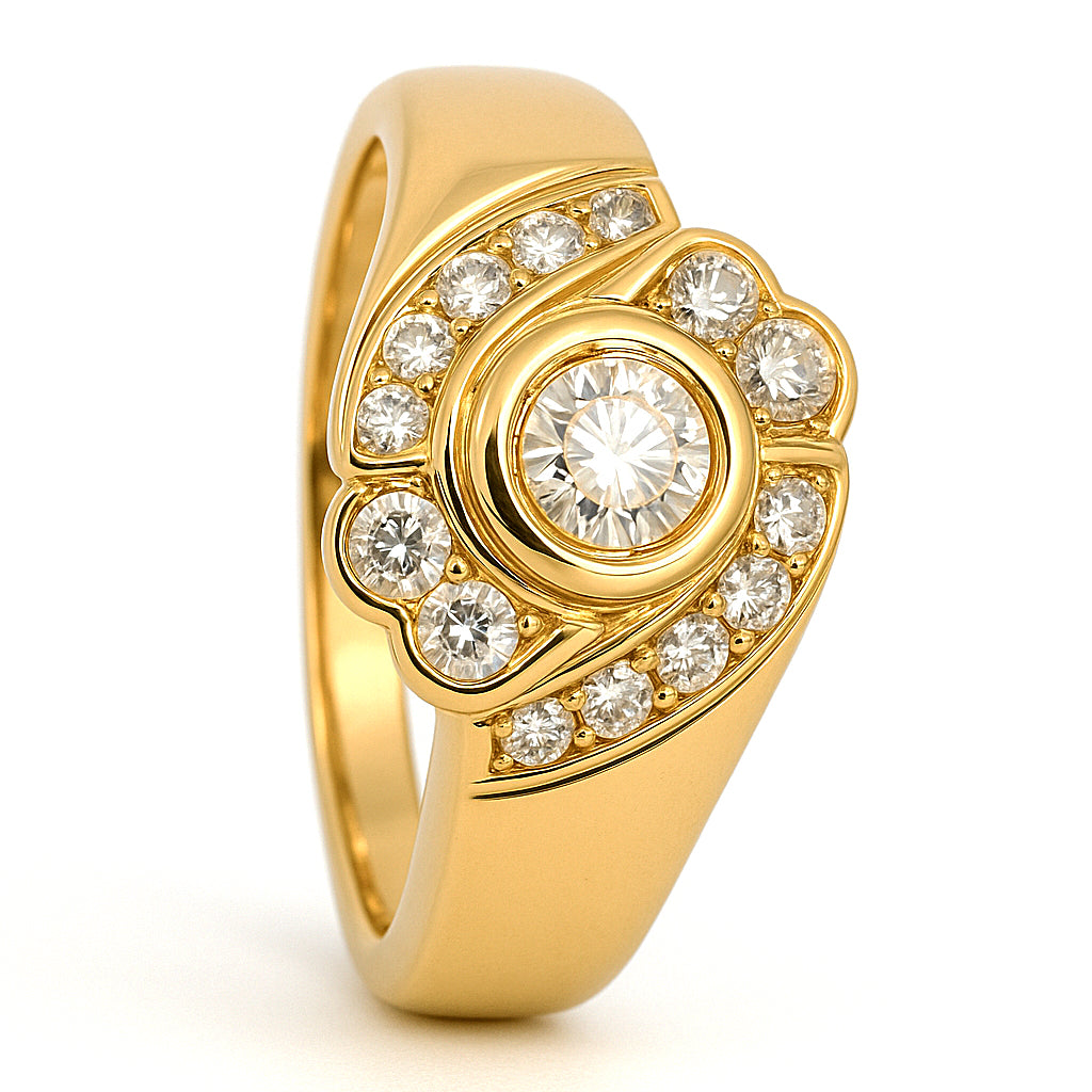 Anello - 18 carati Oro giallo - 0.73ct. tw. Diamante (Naturale)