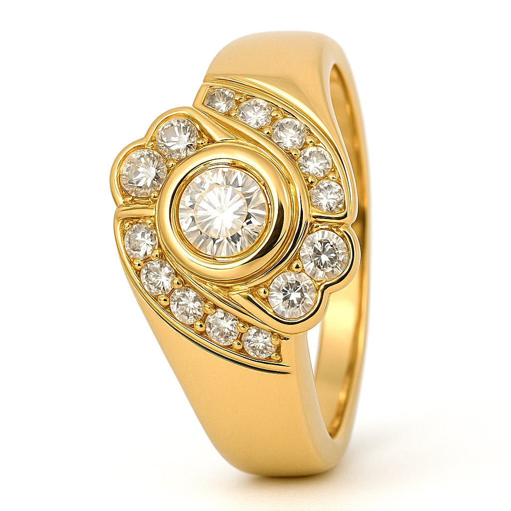 Anello - 18 carati Oro giallo - 0.73ct. tw. Diamante (Naturale)