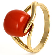Anello - 18 carati Oro giallo Corallo