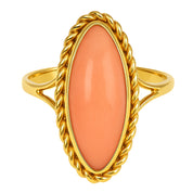 Anello - 18 carati Oro giallo Corallo
