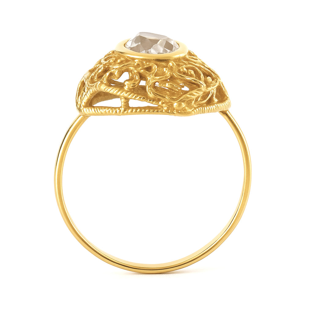 Anello in Oro Giallo, 18 carati - zircone