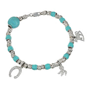 Bracciale - 18 carati Oro bianco - 0.92ct. tw. Turchese - Diamante