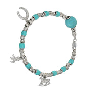 Bracciale - 18 carati Oro bianco - 0.92ct. tw. Turchese - Diamante