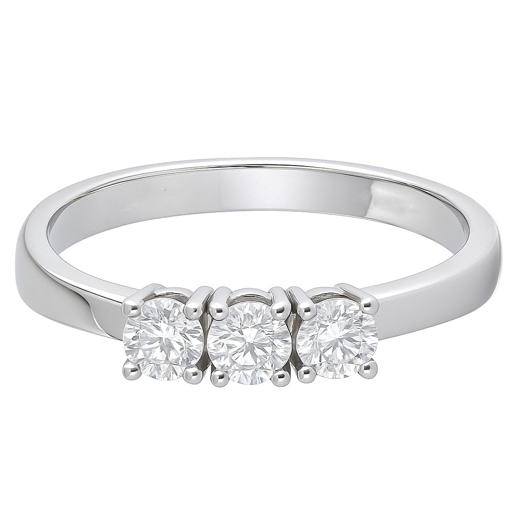 Anello - 18 carati Oro bianco - 0.24ct. tw. Diamante (Naturale)