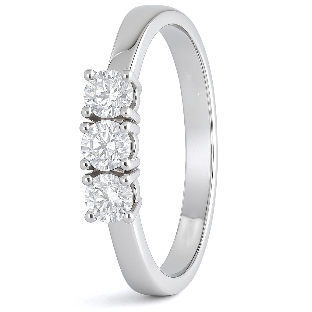 Anello - 18 carati Oro bianco - 0.24ct. tw. Diamante (Naturale)