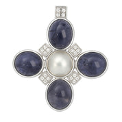 Ciondolo - 18 carati Oro bianco - 0.30ct. tw. Ametista - Diamante