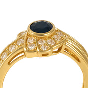 Anello - 18 carati Oro giallo - 0.82ct. tw. Zaffiro - Diamante