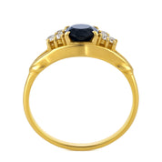 Anello - 18 carati Oro giallo - 0.72ct. tw. Zaffiro - Diamante