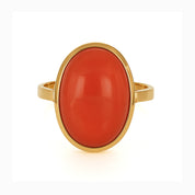 Anello - 18 carati Oro giallo Corallo