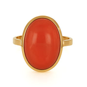 Anello - 18 carati Oro giallo Corallo