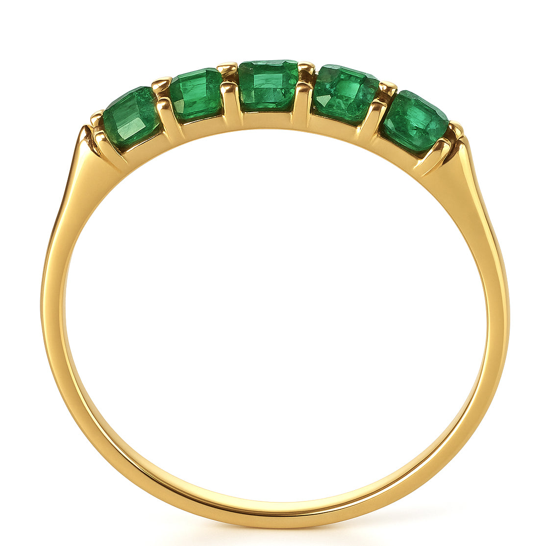 Anello - 18 carati Oro giallo - 0.60ct. tw. Smeraldo