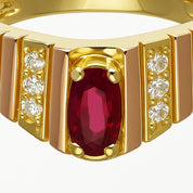 Anello - 18 carati Oro giallo - 2.06ct. tw. Rubino - Diamante