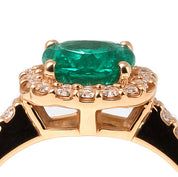 Anello - 18 carati Oro rosa - 1.62ct. tw. Smeraldo - Diamante