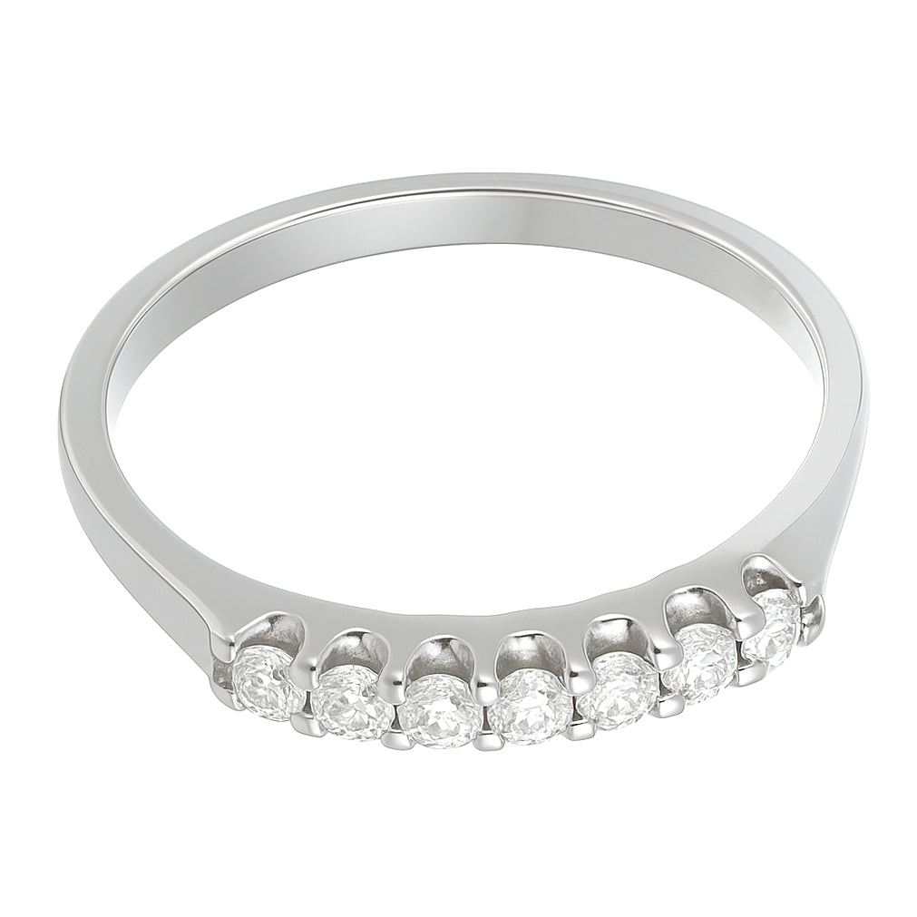 Anello - 18 carati Oro bianco - 0.14ct. tw. Diamante (Naturale)