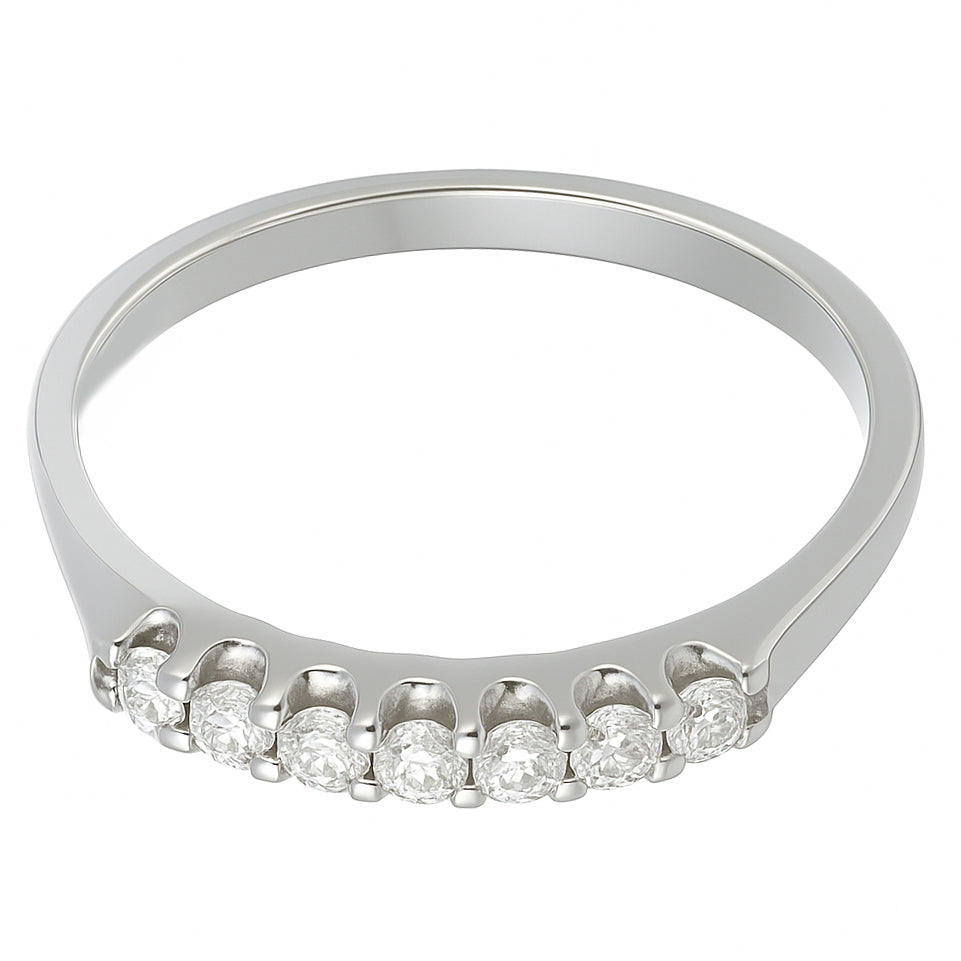 Anello - 18 carati Oro bianco - 0.14ct. tw. Diamante (Naturale)