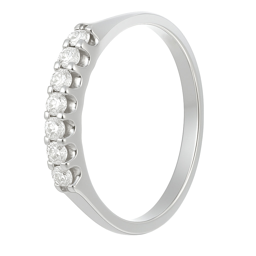 Anello - 18 carati Oro bianco - 0.14ct. tw. Diamante (Naturale)