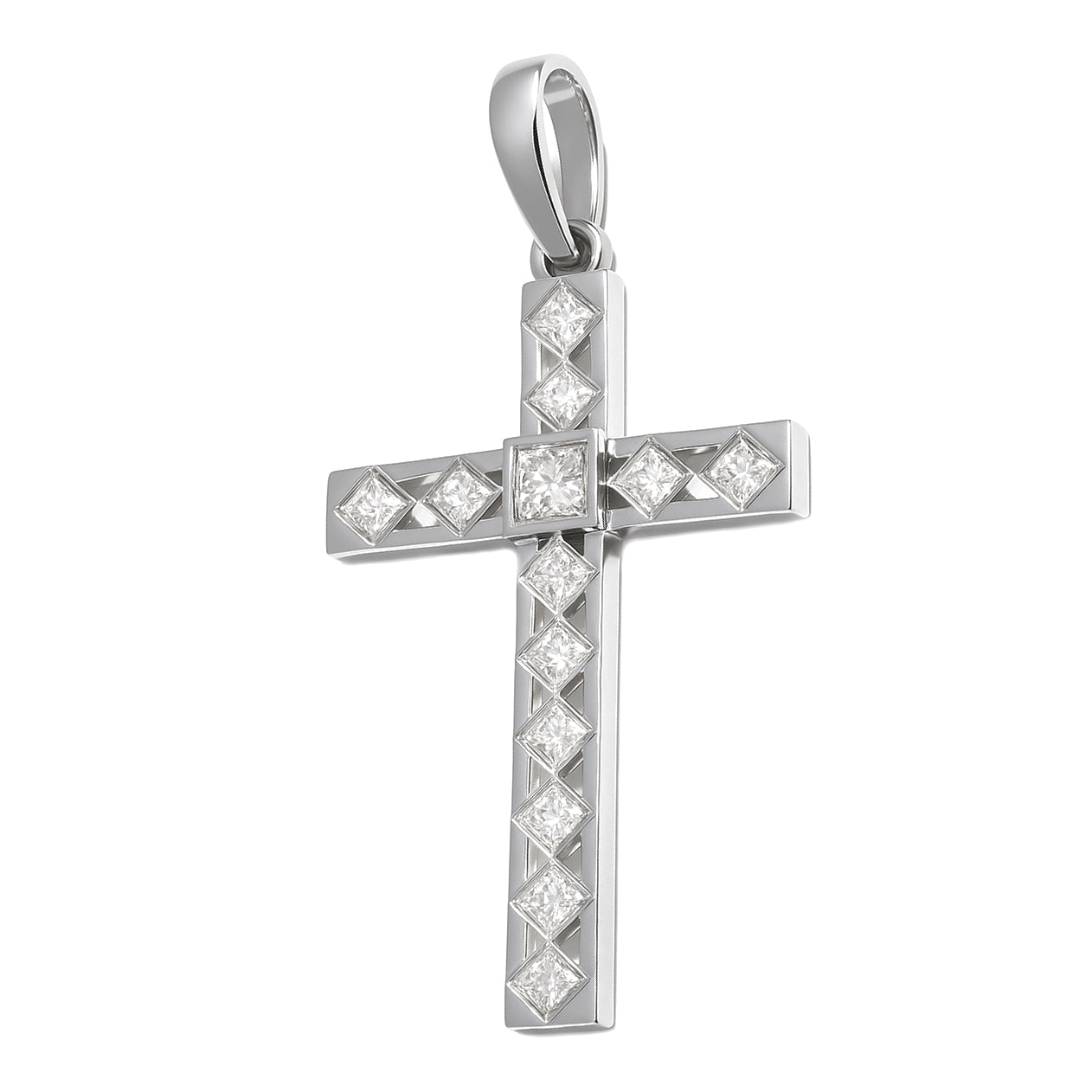 Ciondolo - 18 carati Oro bianco - 0.12ct. tw. Diamante (Naturale)