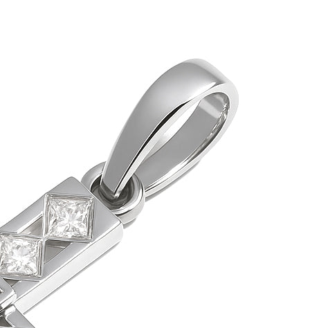 Ciondolo - 18 carati Oro bianco - 0.12ct. tw. Diamante (Naturale)