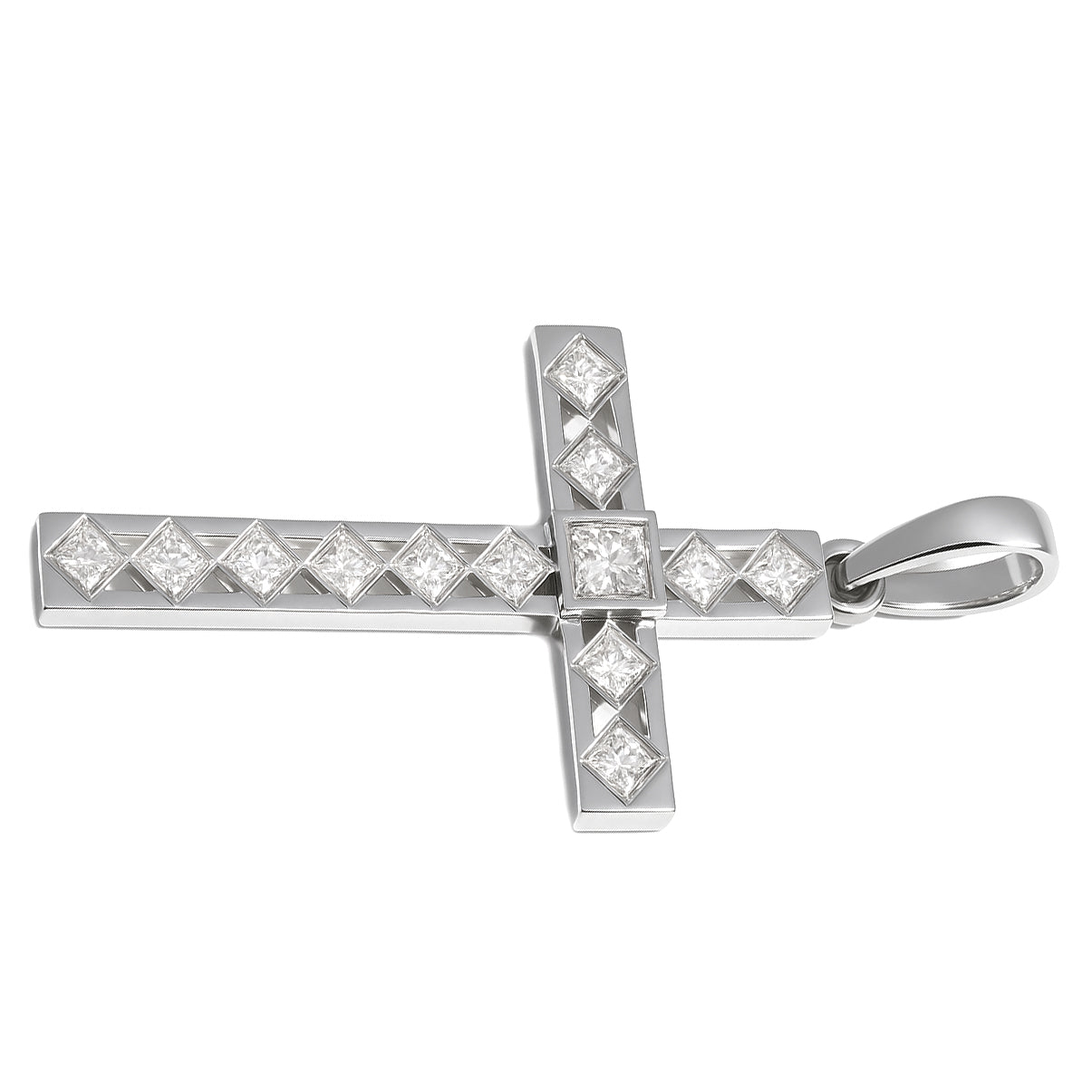 Ciondolo - 18 carati Oro bianco - 0.12ct. tw. Diamante (Naturale)