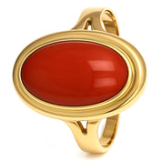 Anello - 18 carati Oro giallo Corallo