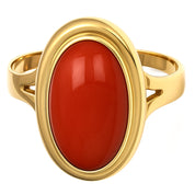 Anello - 18 carati Oro giallo Corallo