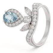 Anello - 18 carati Oro bianco - 1.74ct. tw. Acquamarina - Diamante