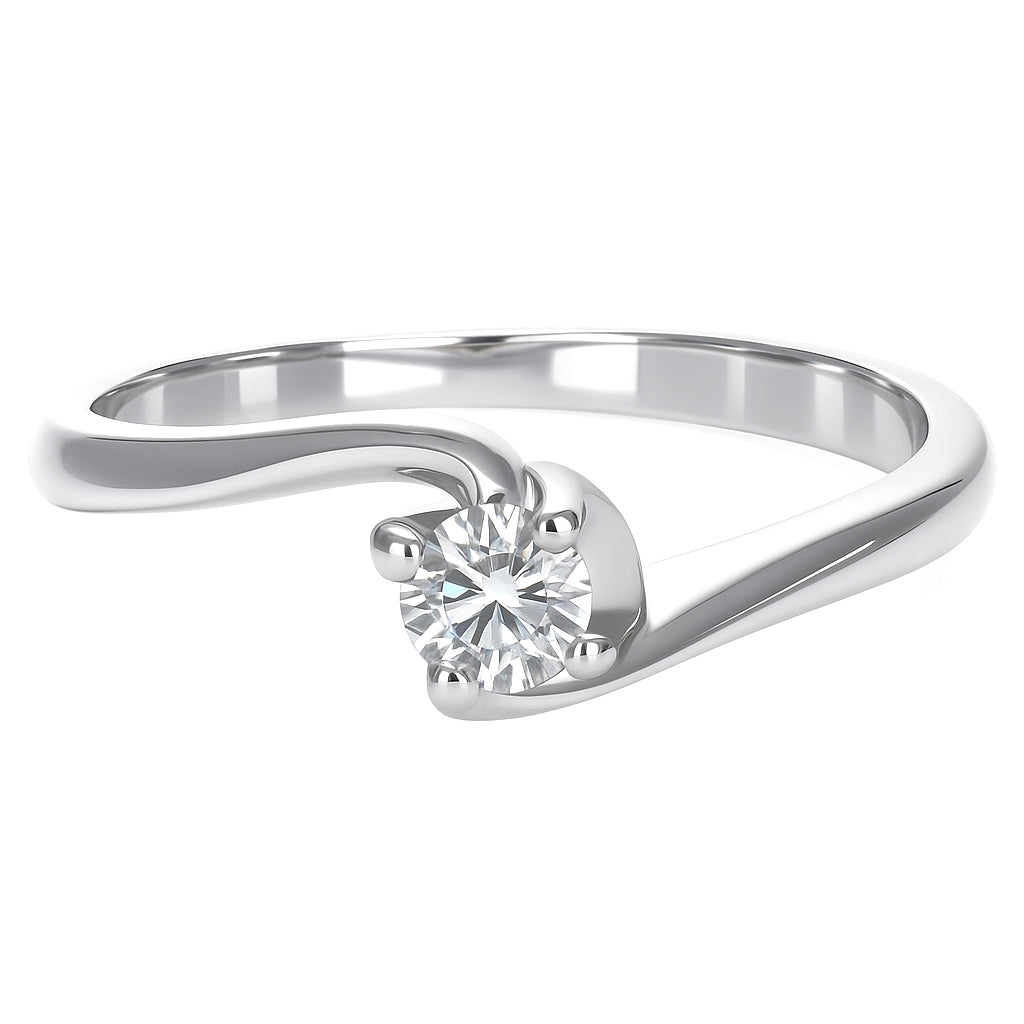 Anello - 18 carati Oro bianco - 0.20ct. tw. Diamante (Naturale)