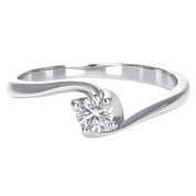 Anello - 18 carati Oro bianco - 0.20ct. tw. Diamante (Naturale)