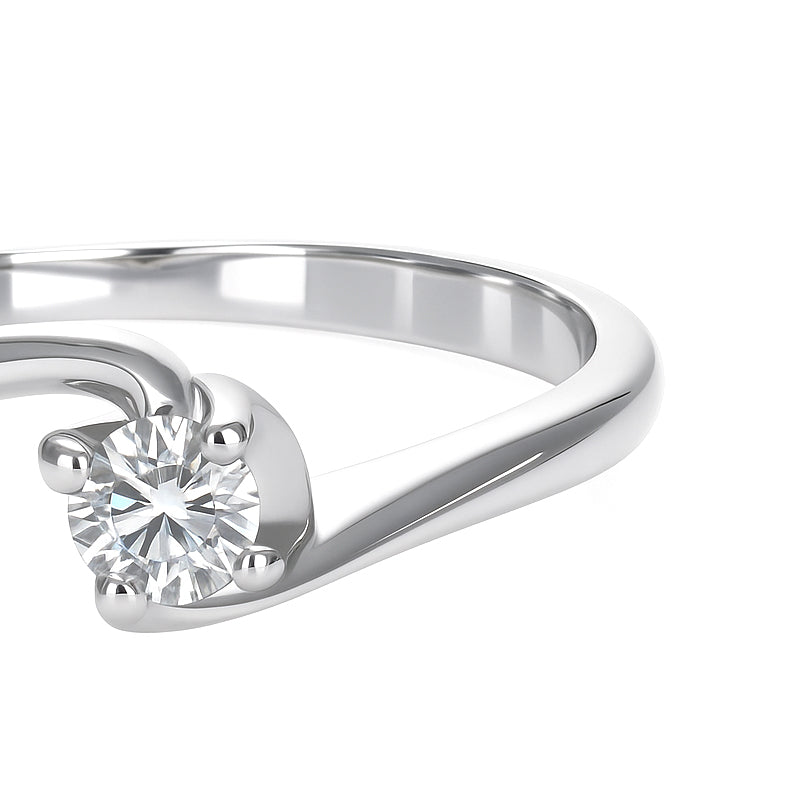 Anello - 18 carati Oro bianco - 0.20ct. tw. Diamante (Naturale)