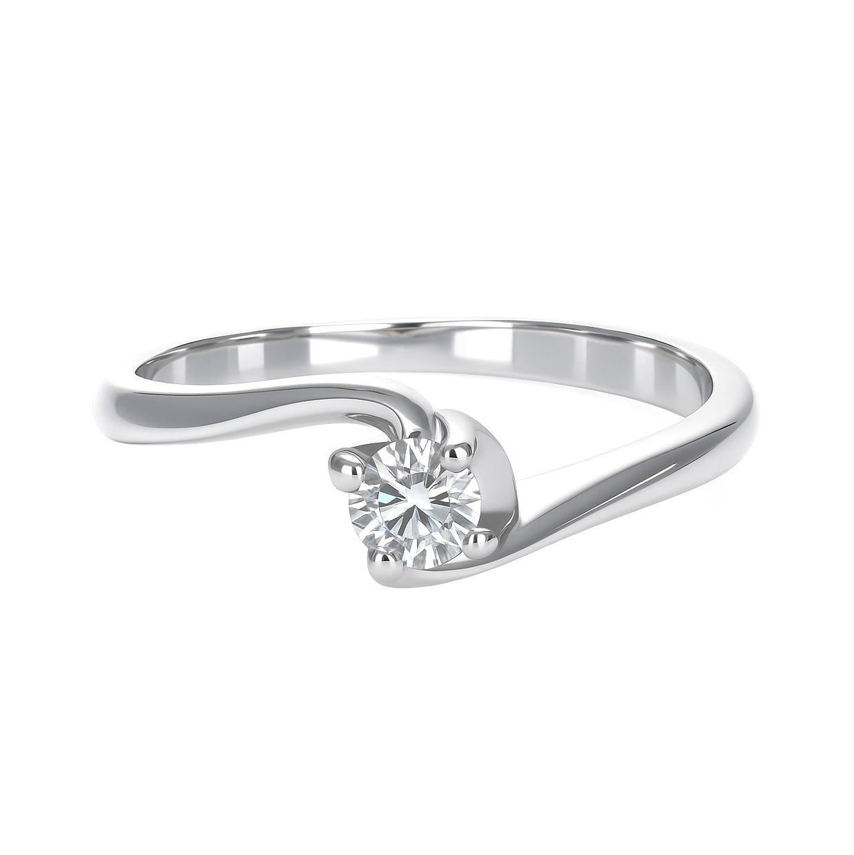 Anello - 18 carati Oro bianco - 0.20ct. tw. Diamante (Naturale)